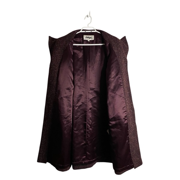 Pizazz Women’s Purple Tweed Wool Longline Coat - Picture 8 of 9